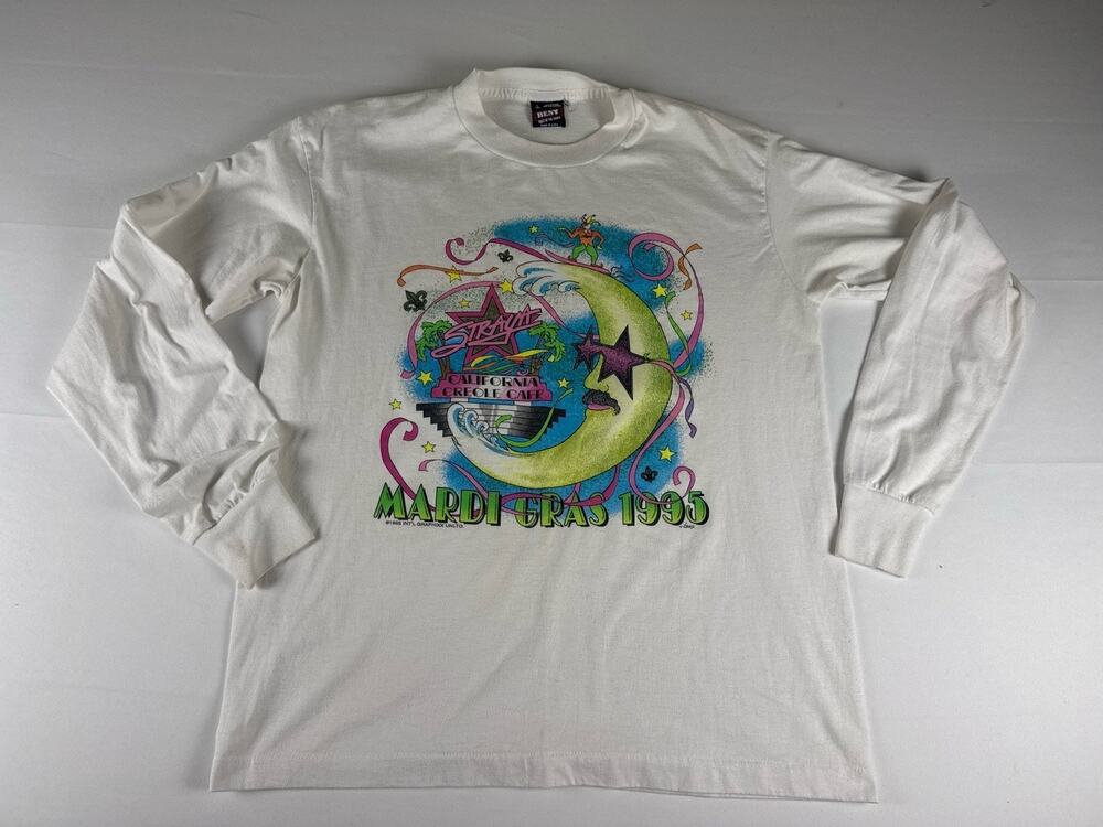 Vintage 1995 Mardi Gras Straya California Creole Cafe Long Sleeve L
